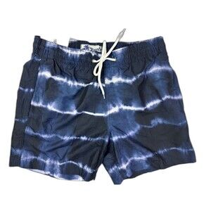 Trunks Size S Mens Swim Board Shorts Mesh Inside Tie Elastic Waist Pockets Blue